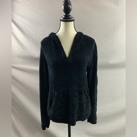 French Connection Tops - Black Kangaroo Pocket Hoodie Sweater